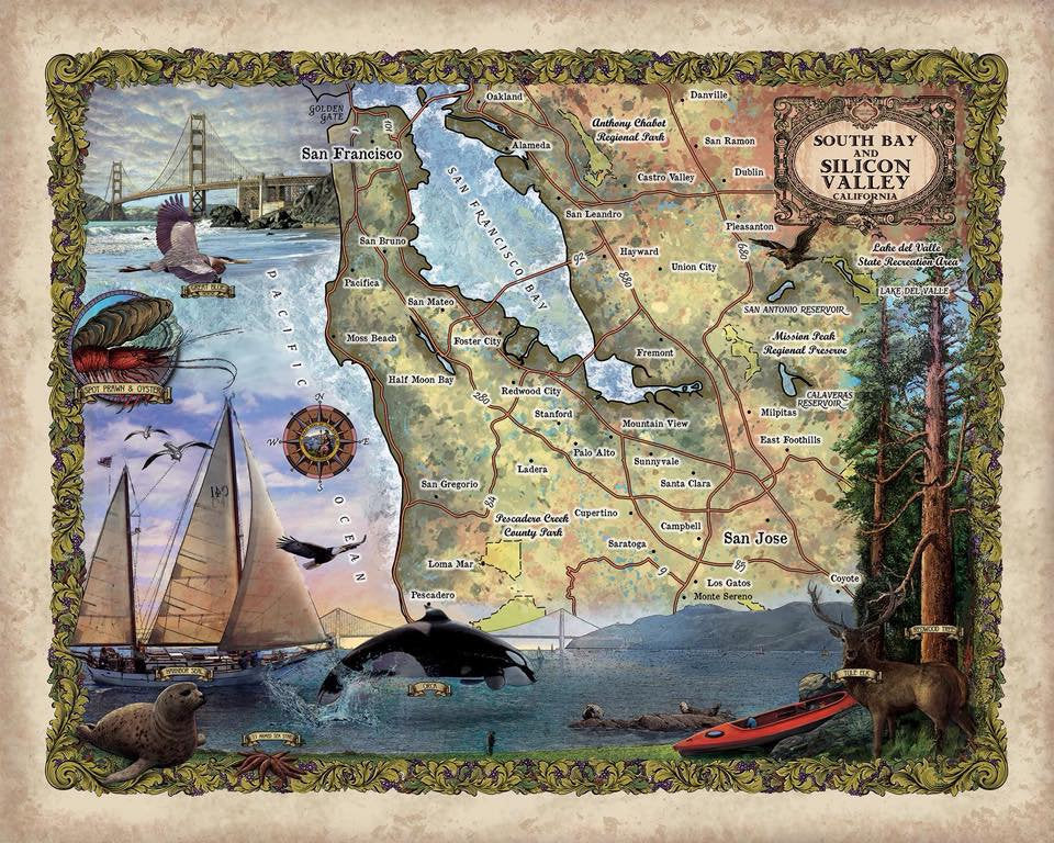 Travel Tuesday Map Series: South Bay And Silicon Valley, California image