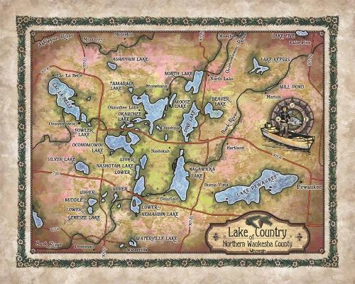 Travel Tuesday Map Feature: Lake Country Of Northern Waukesha County Wisconsin image