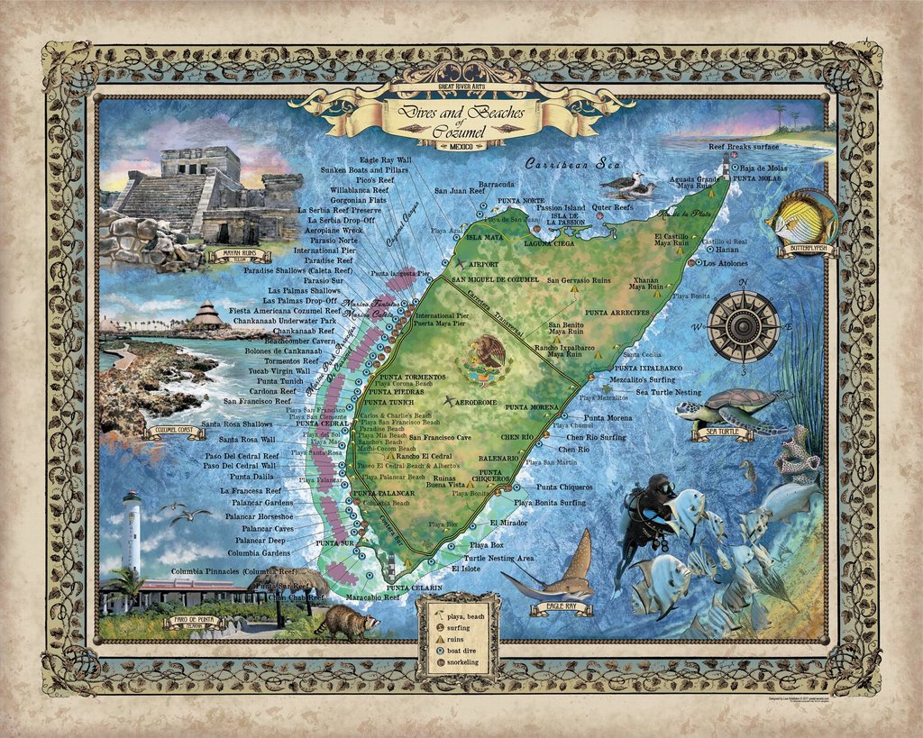 Travel Map Feature: 258 Scuba Dives and Beaches of Cozumel image