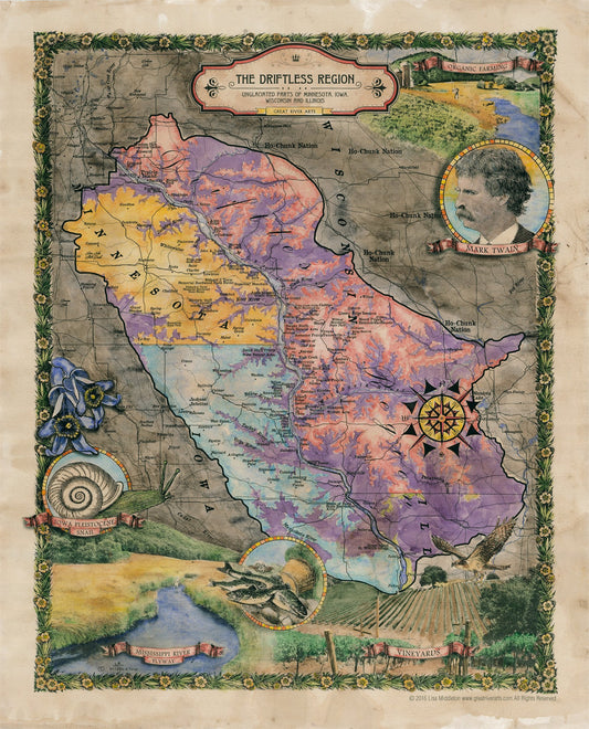Travel Tuesday Map Feature: 148 The Driftless Region Map Designed by Lisa Middleton image