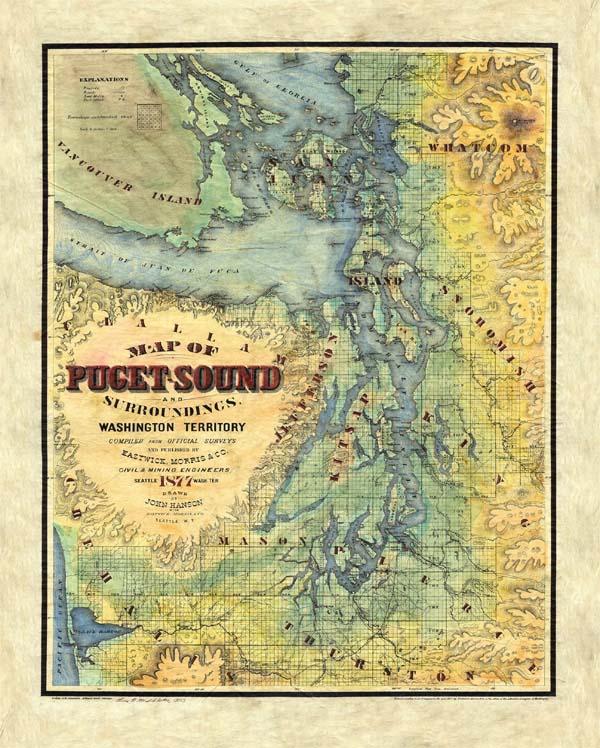 Travel Map Feature: 108 Puget Sound and Surroundings 1877 image
