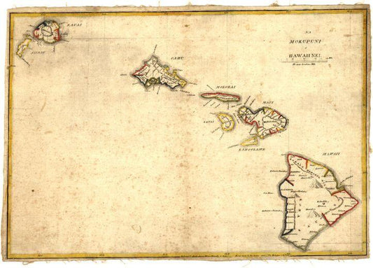 Discovery Map Series: Na Mokupuni O Hawaii Nei Historical Map Of Hawaii 1837 image
