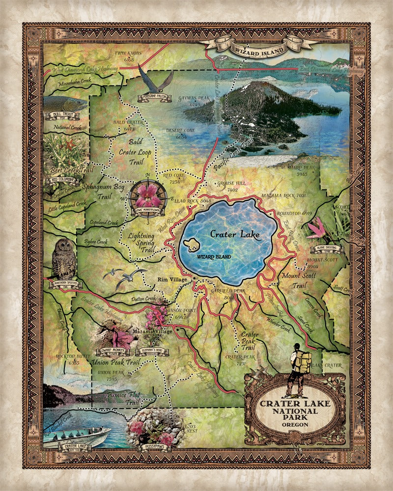 Travel Tuesday Map Series: Crater Lake National Park Oregon image