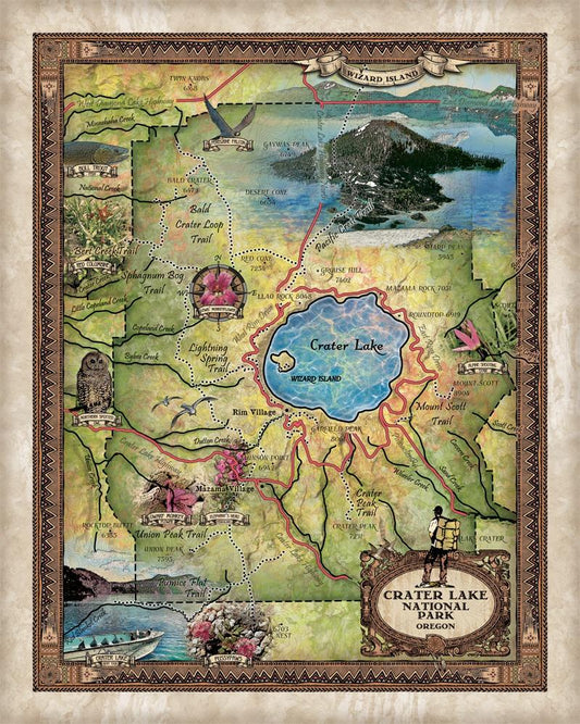 Travel Tuesday Map Feature: Crater Lake National Park Oregon image