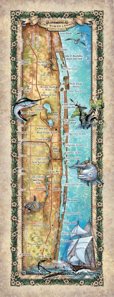 Travel Map Feature: Lake Worth Lagoon, Juno Beach To Delray Beach Florida image
