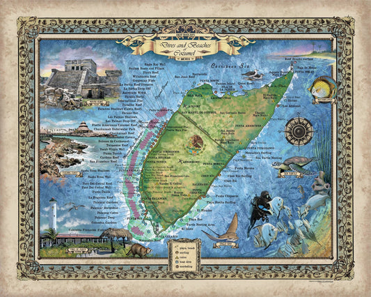 Travel Map Feature: 258 Scuba Dives and Beaches of Cozumel image