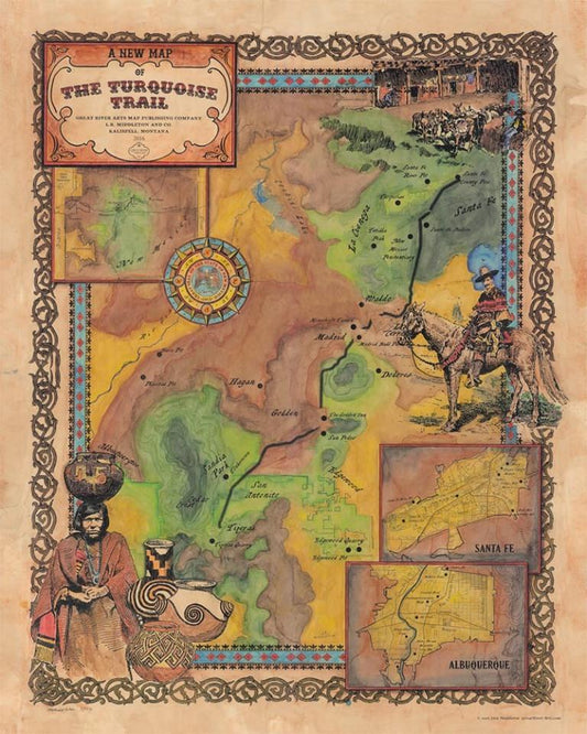 Discovery Map Series: Custom map of the Turquoise Trail, New Mexico image