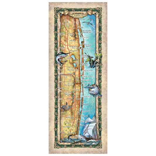 Great River Arts Lake Worth Lagoon Juno Beach to Delray Beach Florida - Gift for Travelers - Wall Art Home Decor