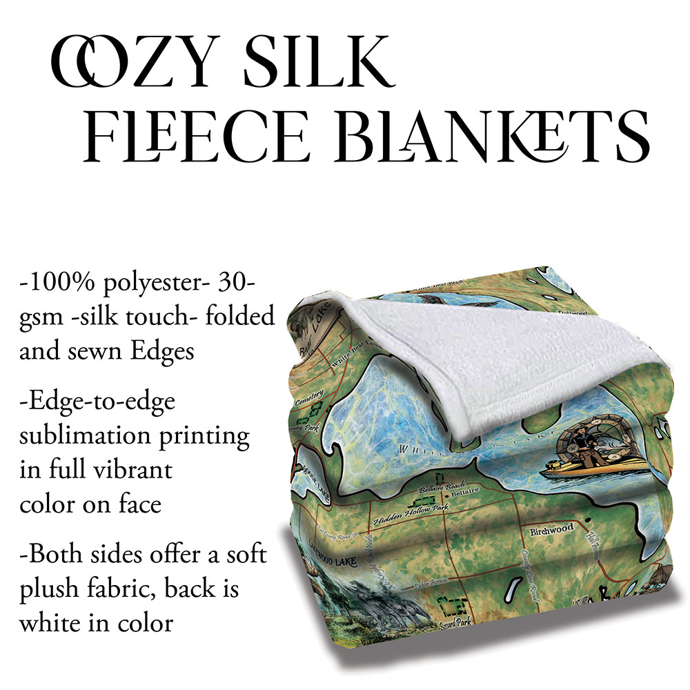 White Bear Lake, Minnesota Sherpa Fleece Blanket Double Stitched Edges Cozy Luxury Fluffy Super Soft 430 GSM Polyester Throw Blanket