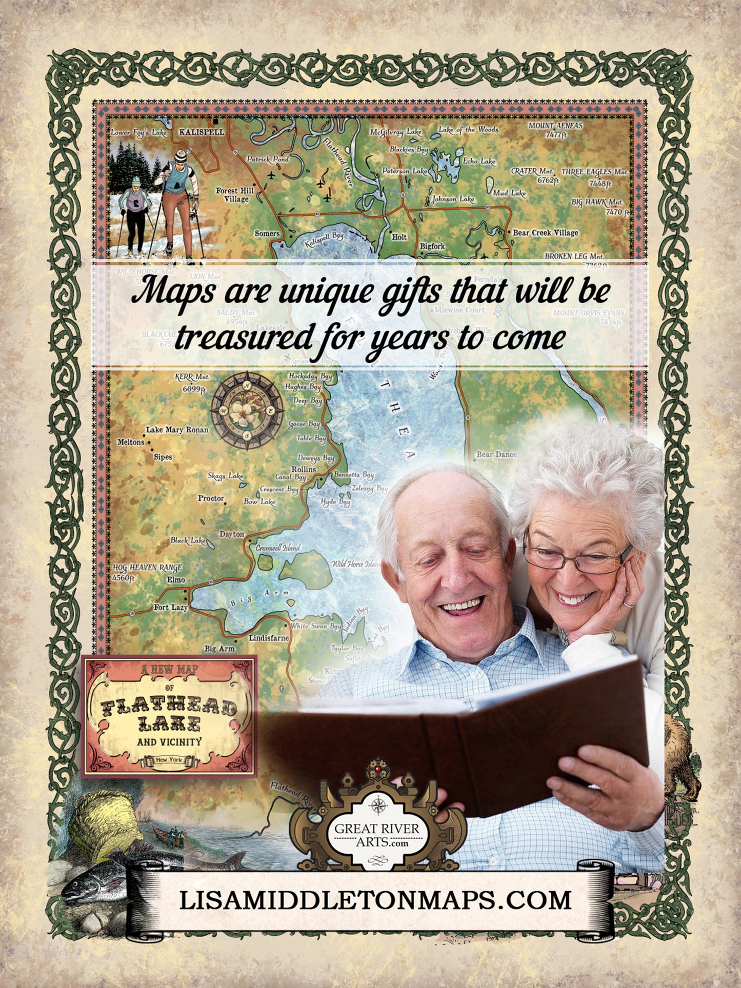 flathead lake, flathead lake mt, flathead lake map, map flathead lake, montana map, map montana, montana, montana art, western decor, horse