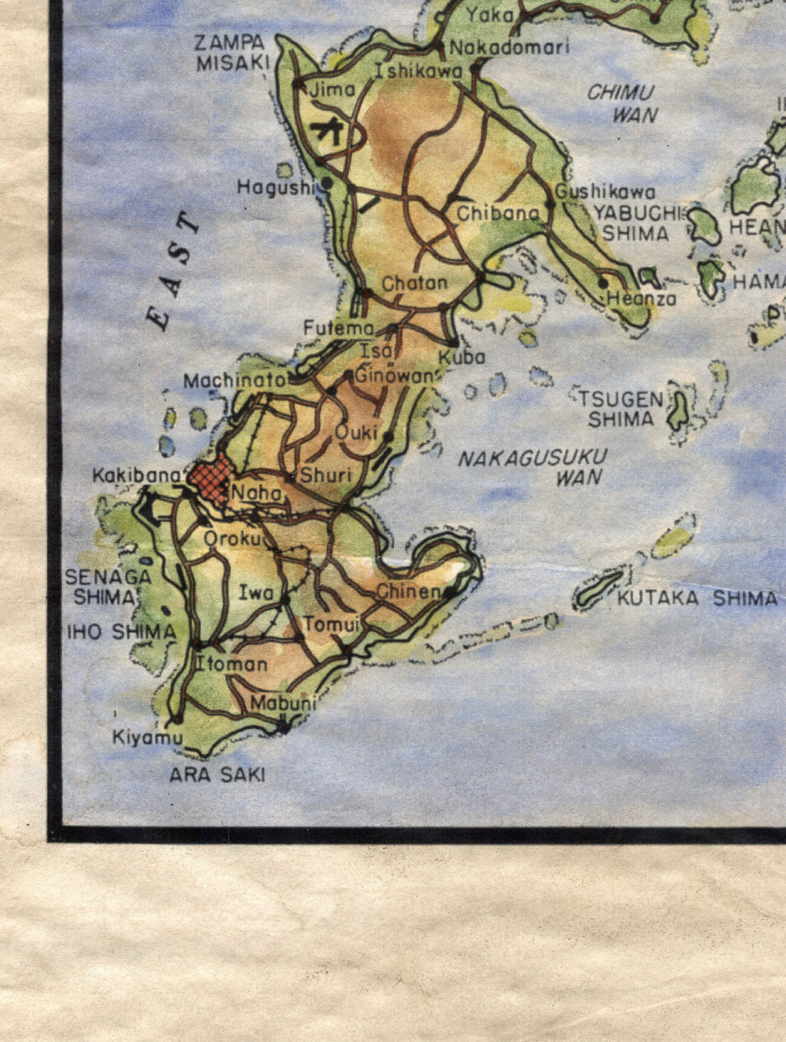 95 Japan:Okinawa Japan Map Old Map Prints,Antique Map,Print Map,Historical Map,Painted Map,Arts,Great River Arts,Vintage Map By Lisa Middlet
