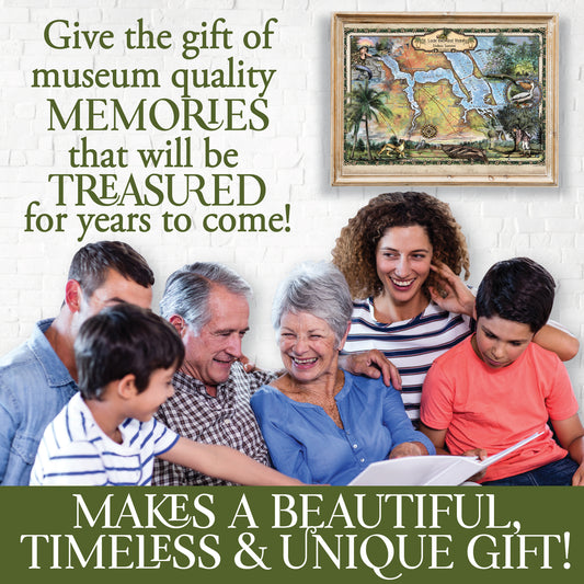 St Lucie and Vicinity Florida Historic Map Art Print Poster Artwork Vintage Style Abstract Wall-Unframed Home Decor & Best Gift