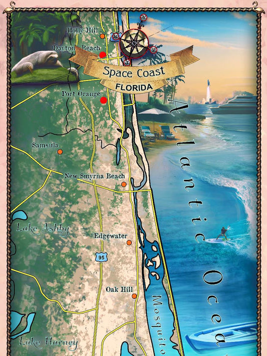 217 Custom map of the Space Coast