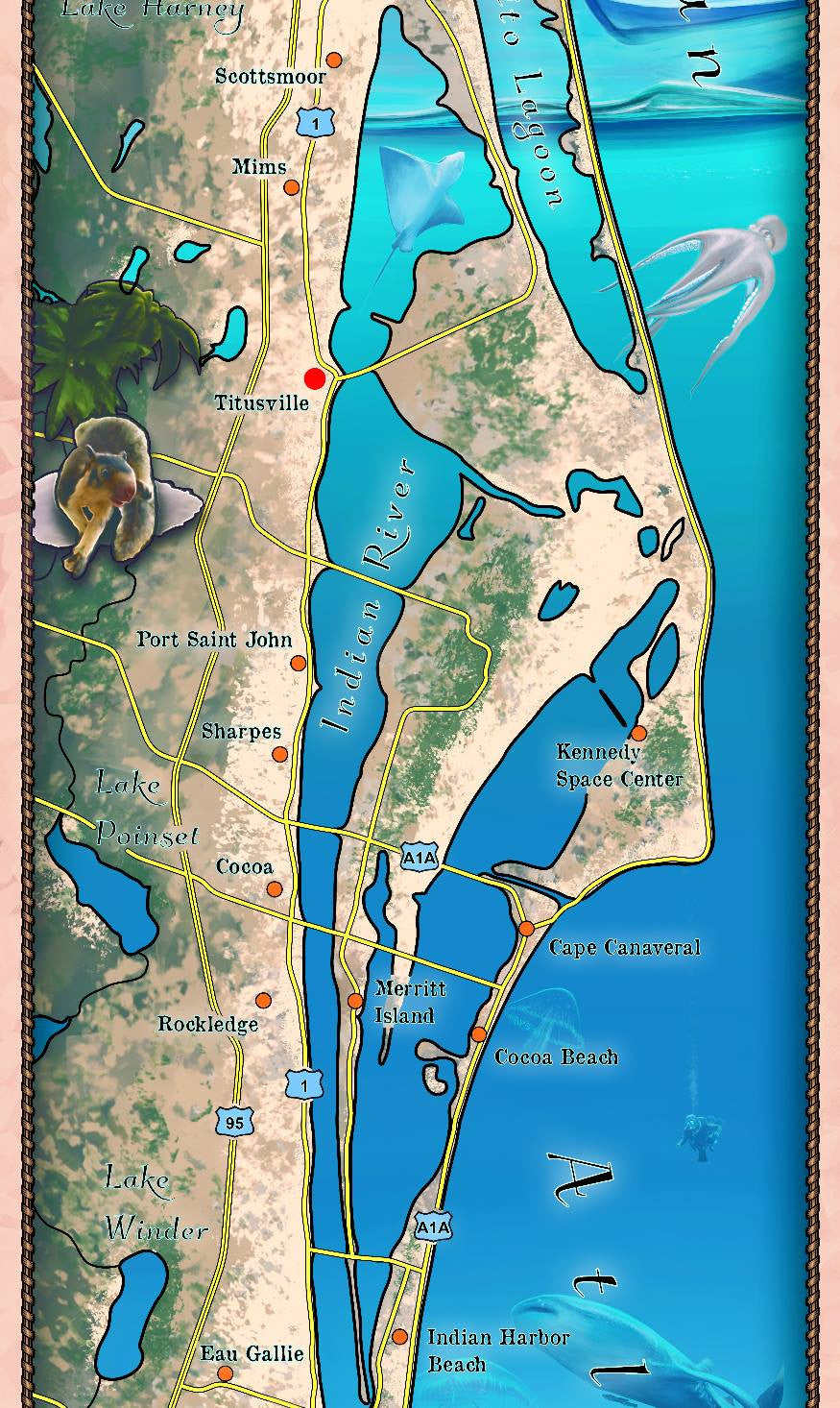 217 Custom map of the Space Coast