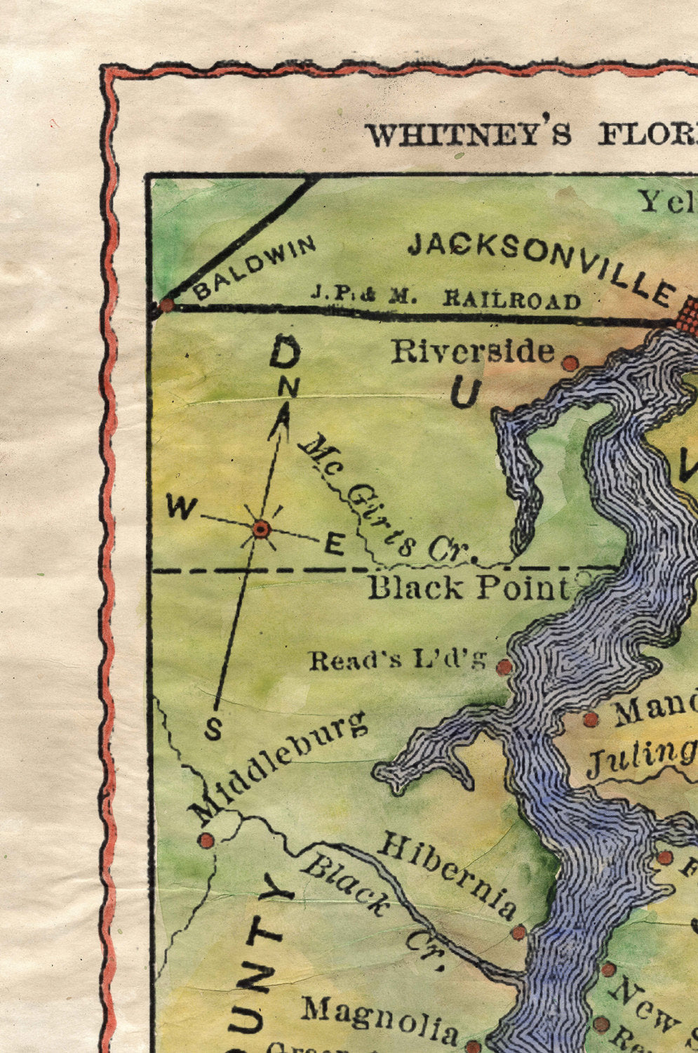 118 ST. John's River Vintage map,Vintage map art,Florida vintage map,old map,map vintage,map art vintage,map antique,flordia map,coastal map