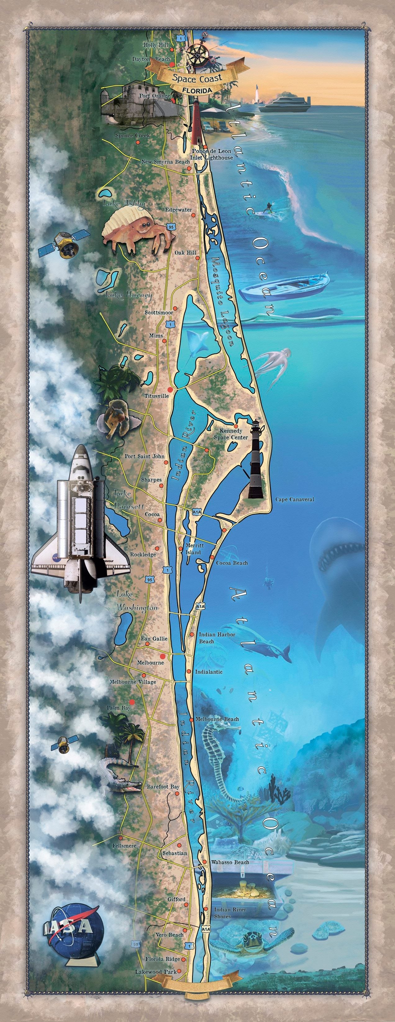 217 Custom map of the Space Coast