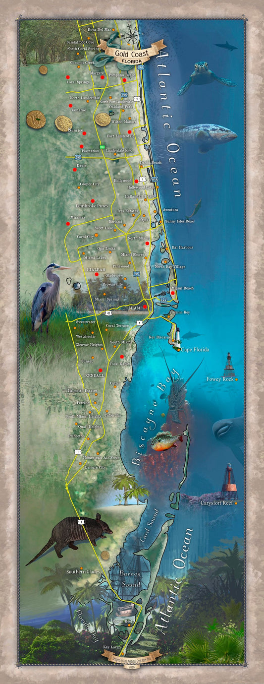 246 Custom map of the Gold Coast, FL