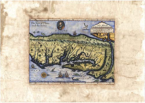 Great River Arts Historical Italy Vintage Historic Map Reproduction Artwork Wall Art Print Vintage