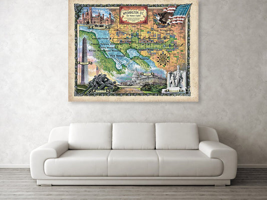 Washington DC, Washington Dc Gift, Washington Dc Print, Washington Dc Art, Washington Dc Wall Art, Custom Map Gift, Washington DC Decor