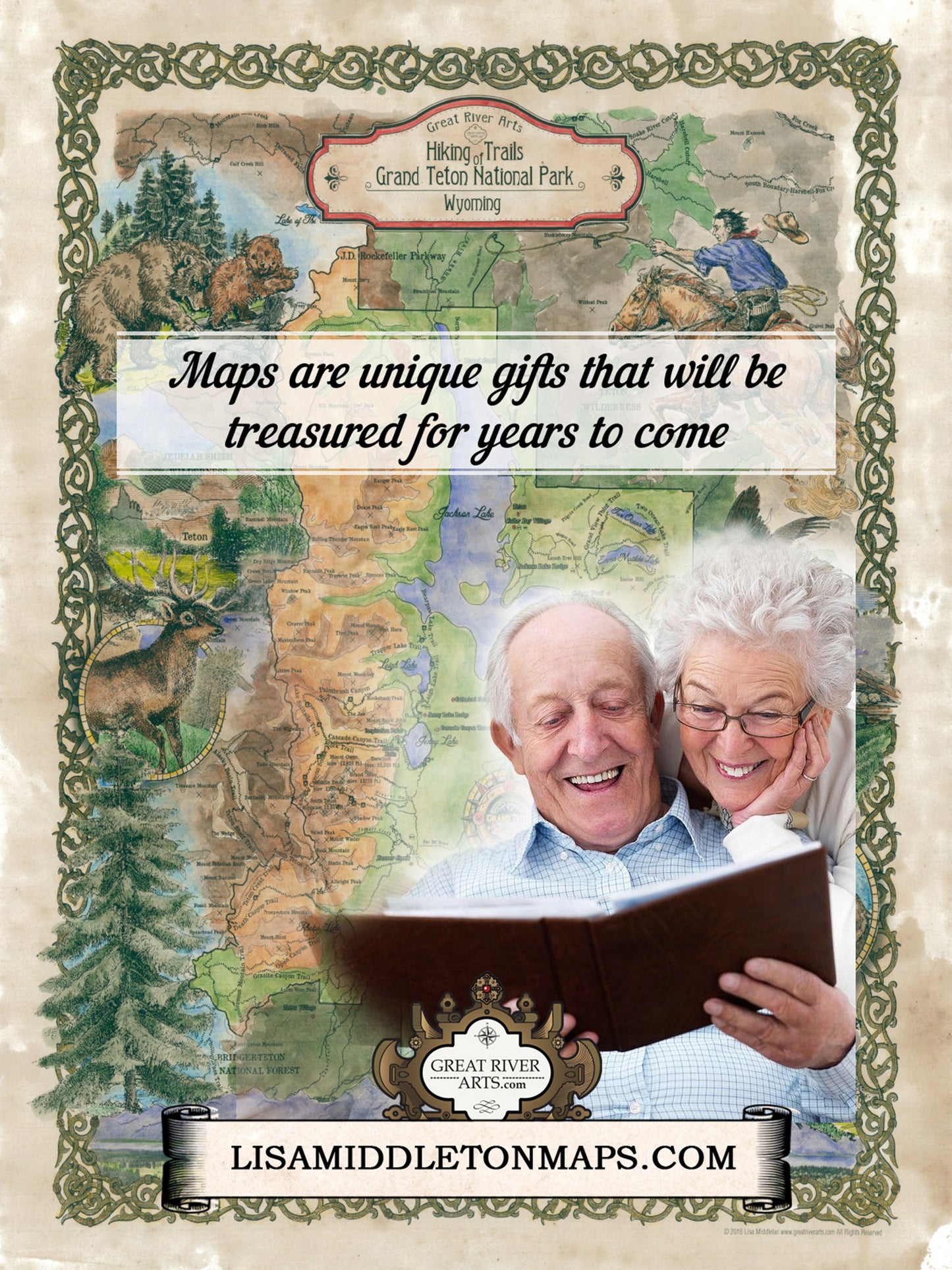 Teton, Grand Teton, Teton map, hiker gift, wyoming map, old wyoming map, national park map, wyoming gifts, mountains, cowboy, western decor