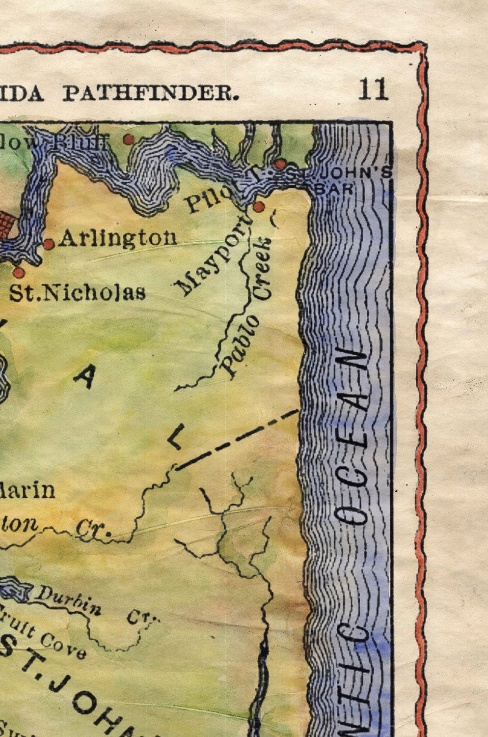 118 ST. John's River Vintage map,Vintage map art,Florida vintage map,old map,map vintage,map art vintage,map antique,flordia map,coastal map