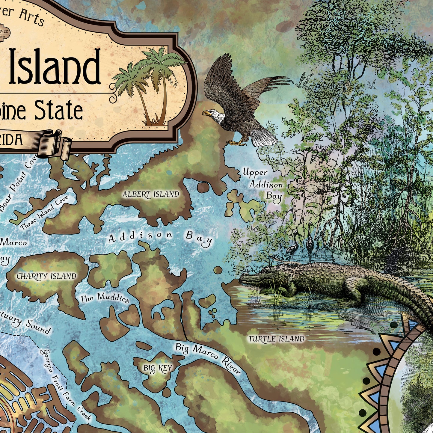 280-Marco Island Florida Vintage map art,antique maps,map vintage,vintage map florida,map antique,flordia map,coastal art,coastal map,nautic