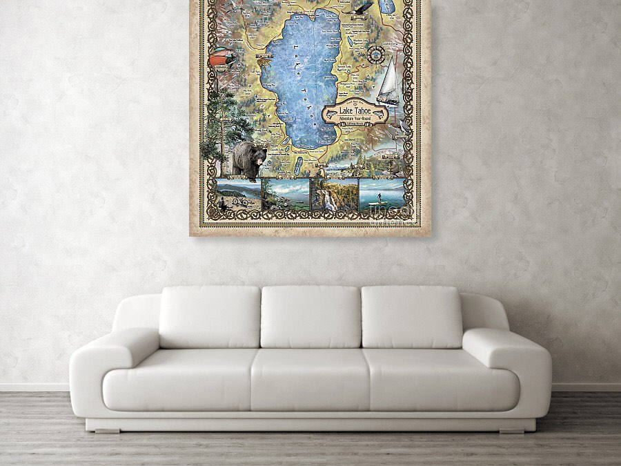 Lake Tahoe, lake tahoe art, lake tohoe print, lake tahoe map, lake tahoe wall art, poster, lake tahoe nv, map lake tahoe, art lake tahoe, NV
