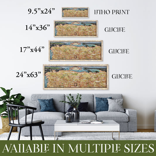 El Camino De Santiago De Compostela Vintage Map Art Poster Print Vintage Style Inspirational Wall Art Poster For Home Decor Office Bedroom Canvas Classroom Decor & Great Gift