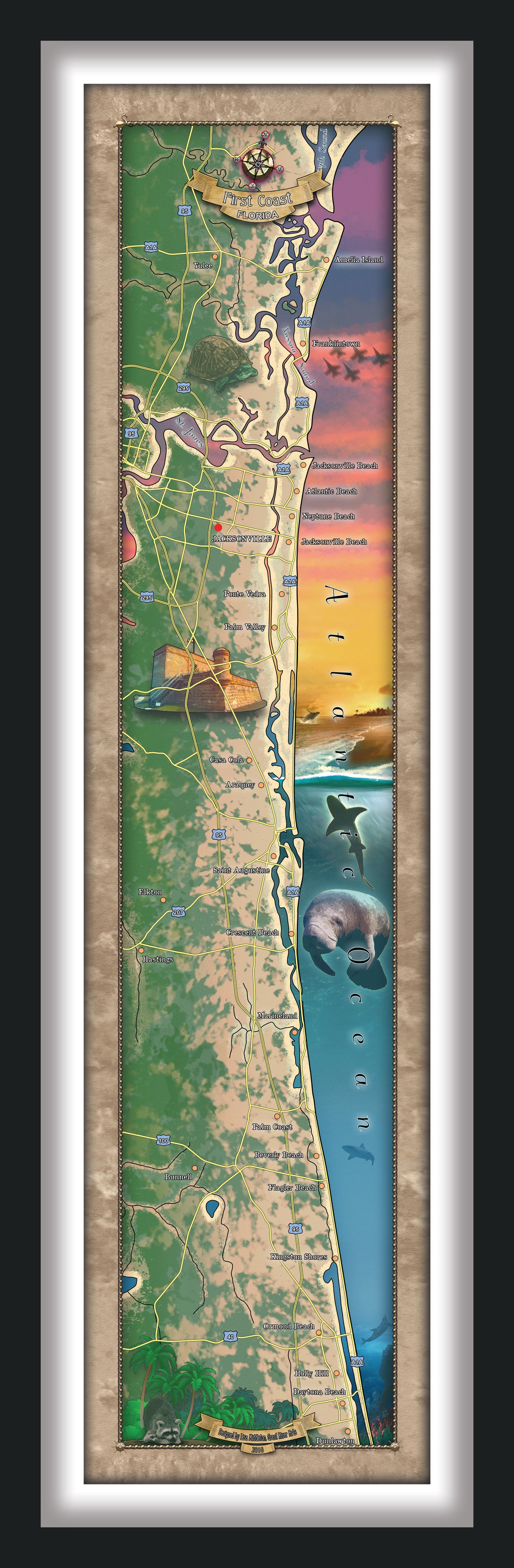 6-Map Florida Keys and Atlantic Coasts Collection