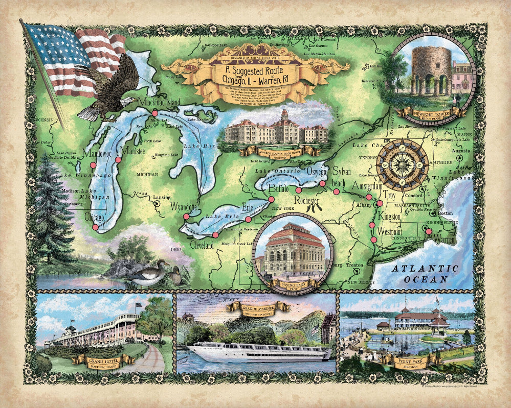 170 A Suggested Route Great Lakes through Rhode Island