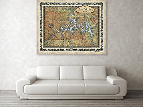 Table Rock Lake, Table Rock lake art, table rock lake map, map table rock lake, art table rock lake, table rock lake MO, lake art, lake map