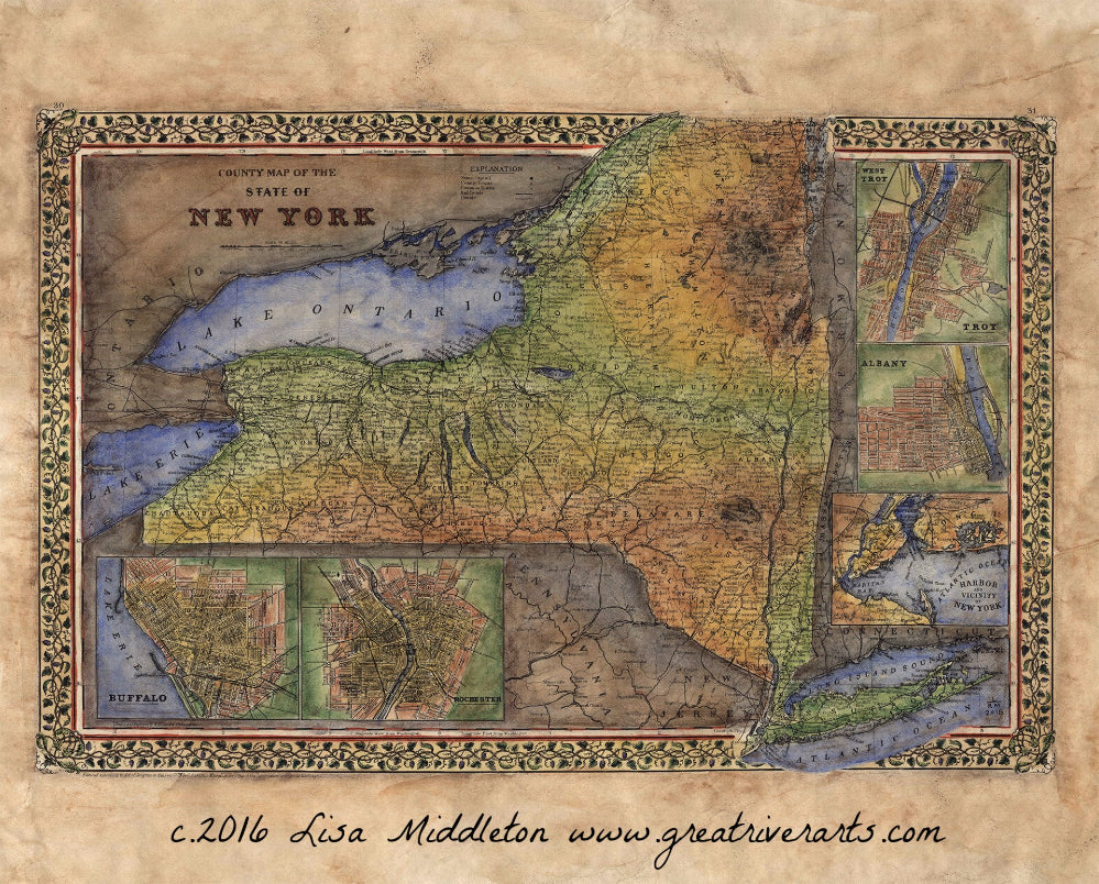 005 1867 County Map of New York State
