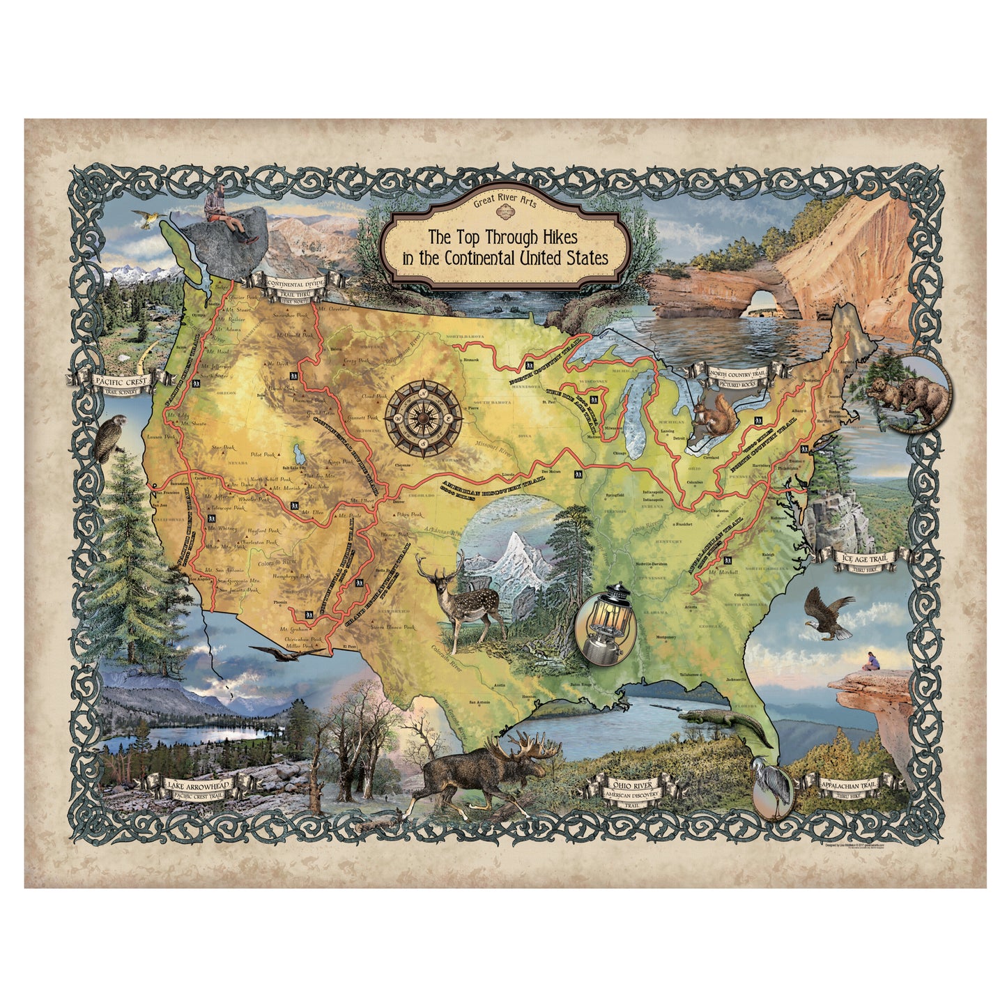 Hiker gift, hiking map, hiking maps, maps hiking, hiking gift, Appalachian trail, AT map, Appalachian trail gift, pacific crest trail, PCT