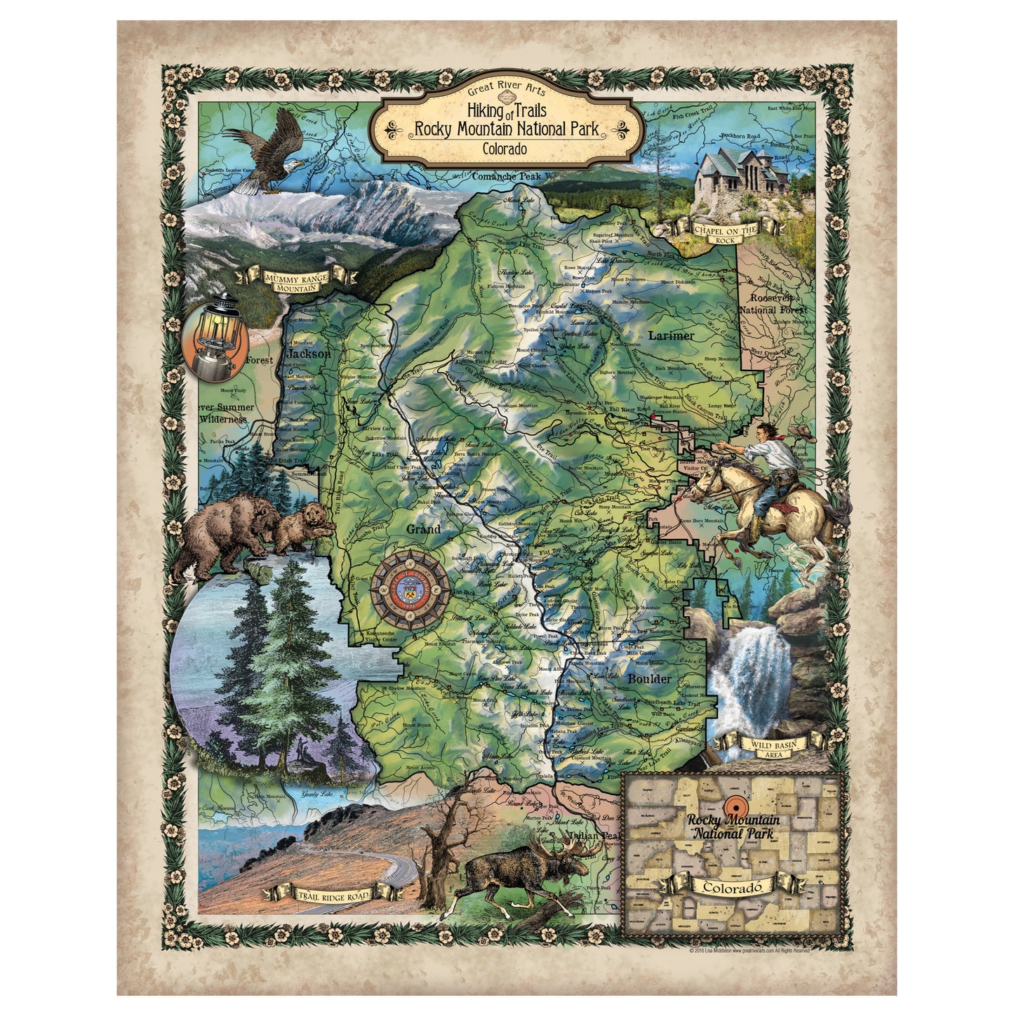 Grand Canyon, Grand Canyon map, grand canyon national park, Yellowstone national park, Bryce canyon, Zion, national park map, western decor