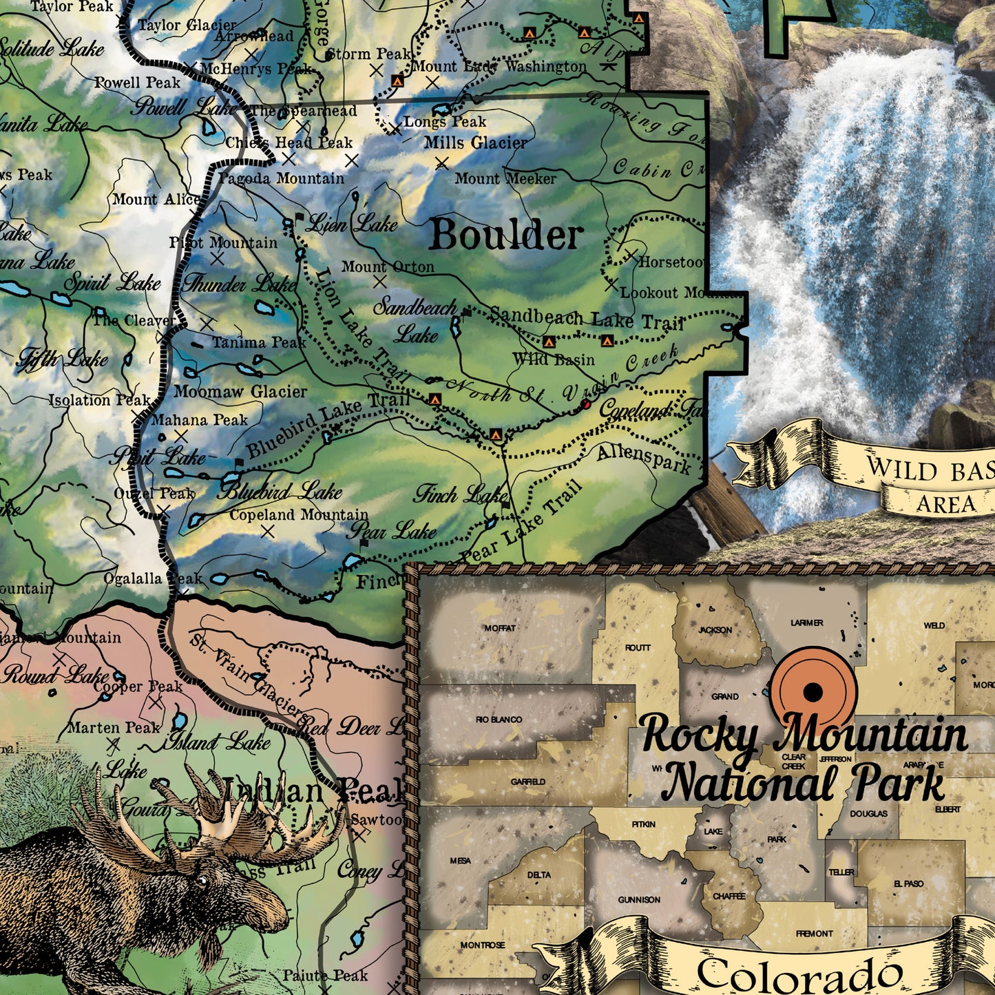 Grand Canyon, Grand Canyon map, grand canyon national park, Yellowstone national park, Bryce canyon, Zion, national park map, western decor