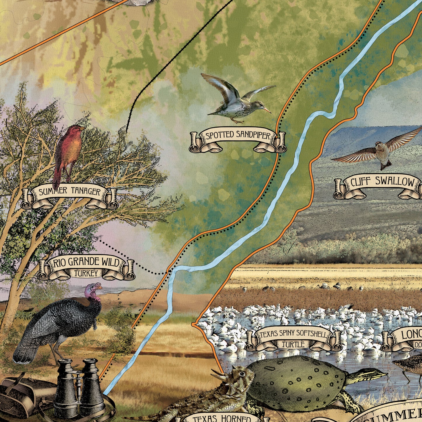 Great River Arts Bosque Historic Map Reproduction Artwork Wall Art Print Vintage