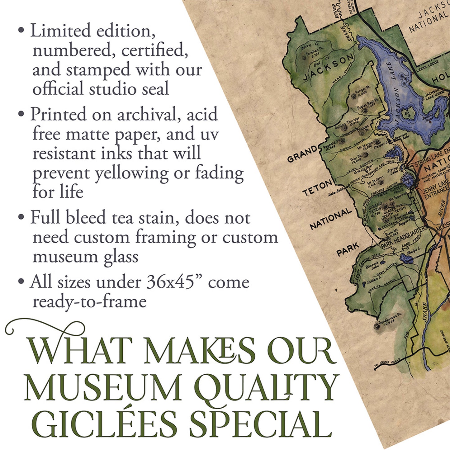 49 Grand Teton National Park 1938 vintage historic antique map poster print by Lisa Middleton