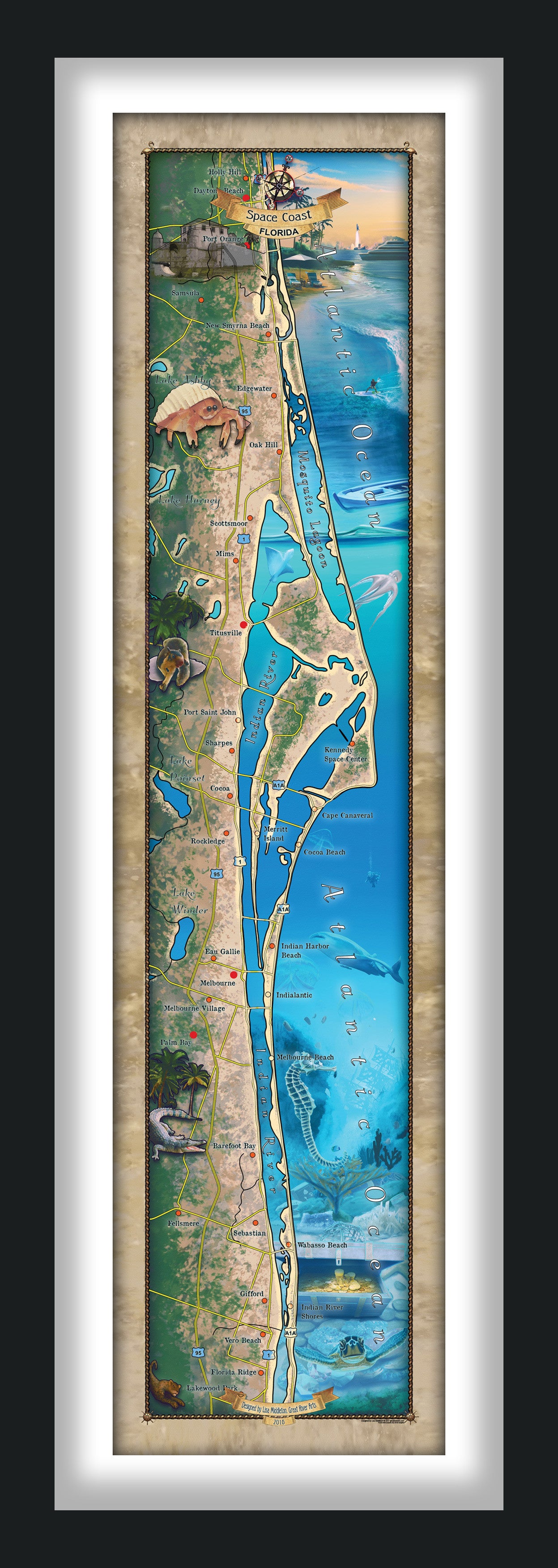 6-Map Florida Keys and Atlantic Coasts Collection