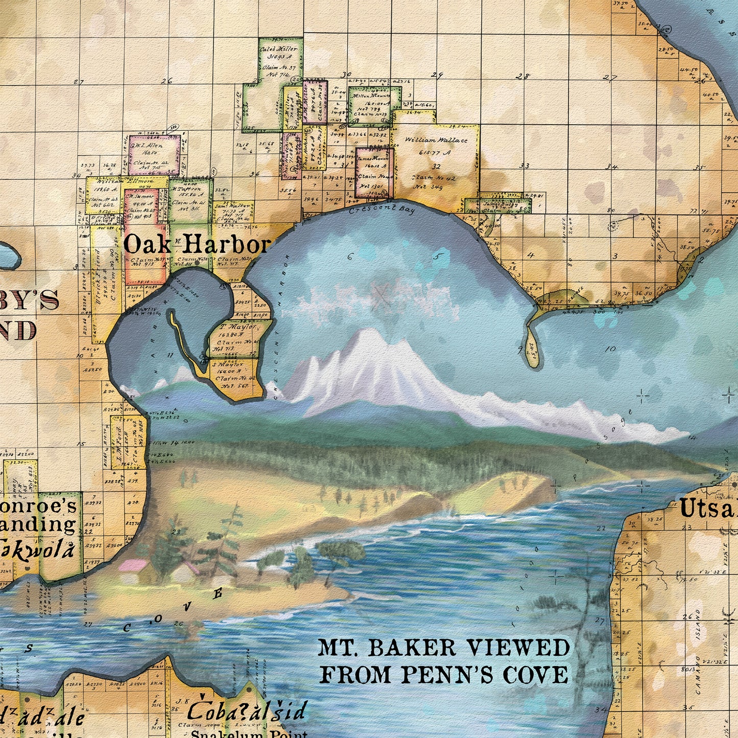 Washingn Seatte Coupeville Washington Including Whidby’s Island and Port Townsend Map Blanket Double Stitched Luxury Super Soft Blanket
