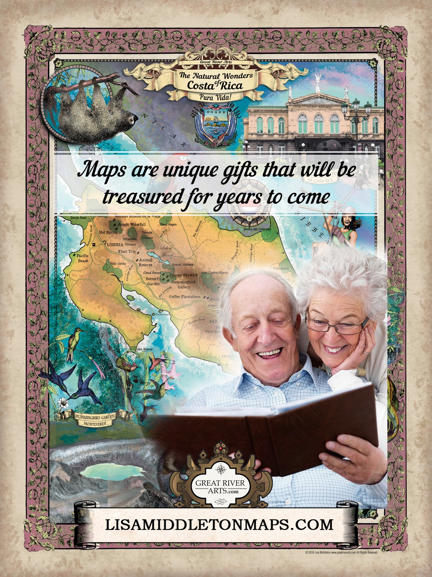 Phoenix Arizona Historic Map Art Print Poster Artwork Vintage Wall Decor For Home and Gift