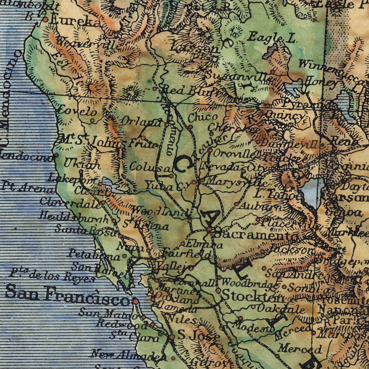 California, San Francisco ,Los Angeles, Oakland, san francisco map, los angeles map, san francisco art, los angeles art, california gifts
