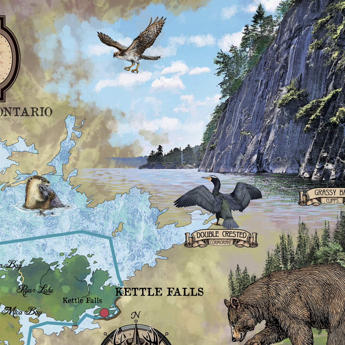 Voyageur Minnesota Historic Map Art Throw Blanket Sherpa Fleece Vintage Warm Blanket For Bed Sofa Couch Winter Travel & Gift