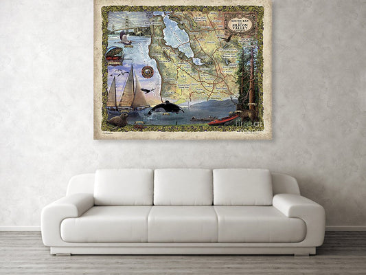 San Francisco Gift, California Gift, Custom Map Gift, San Francisco, San Francisco Art, San Francisco Print, California, Golden Gate Bridge