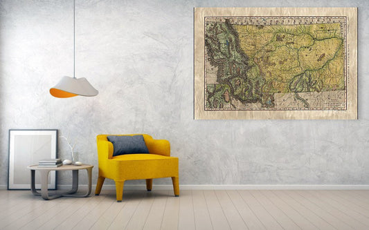 Montana map, Railroads Vintage map, Vintage map art, Montana gifts, historical gifts, history teacher gifts, teacher gifts, western decor