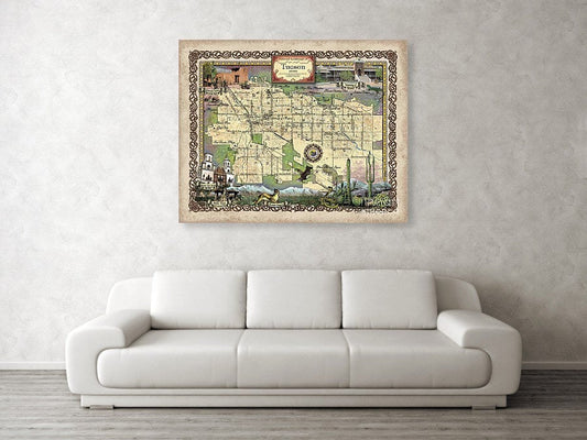 Tucson, TUCSON MAP, tucson poster, tucson gift, southwestern decor, Arizona gifts, arizona maps, southwest decor, santa fe decor, desert art