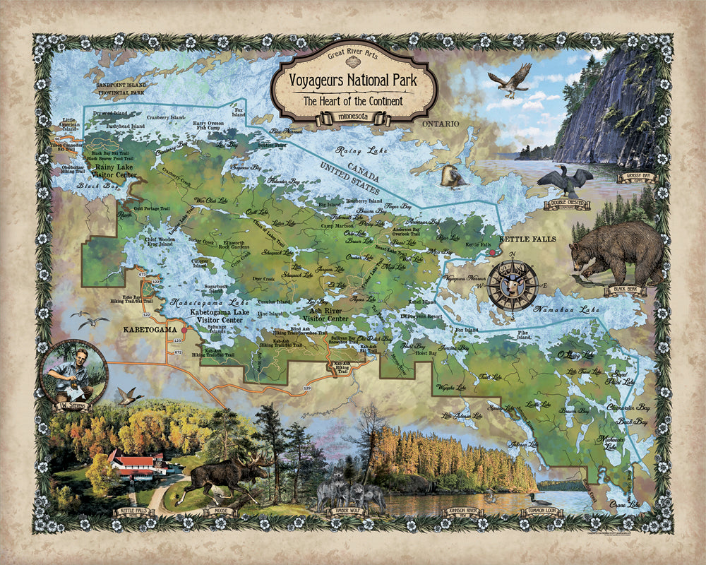 Voyageur Minnesota Historic Map Art Throw Blanket Sherpa Fleece Vintage Warm Blanket For Bed Sofa Couch Winter Travel & Gift