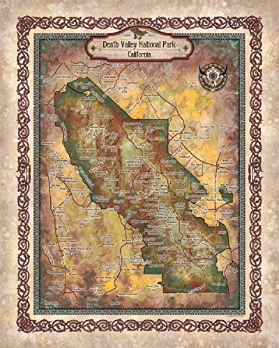 Great River Arts California Death Valley Custom Art Historic Map Reproduction Artwork Wall Art Print Vintage