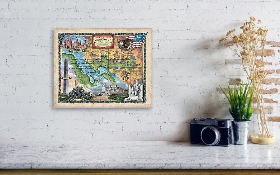 Washington DC, Washington Dc Gift, Washington Dc Print, Washington Dc Art, Washington Dc Wall Art, Custom Map Gift, Washington DC Decor