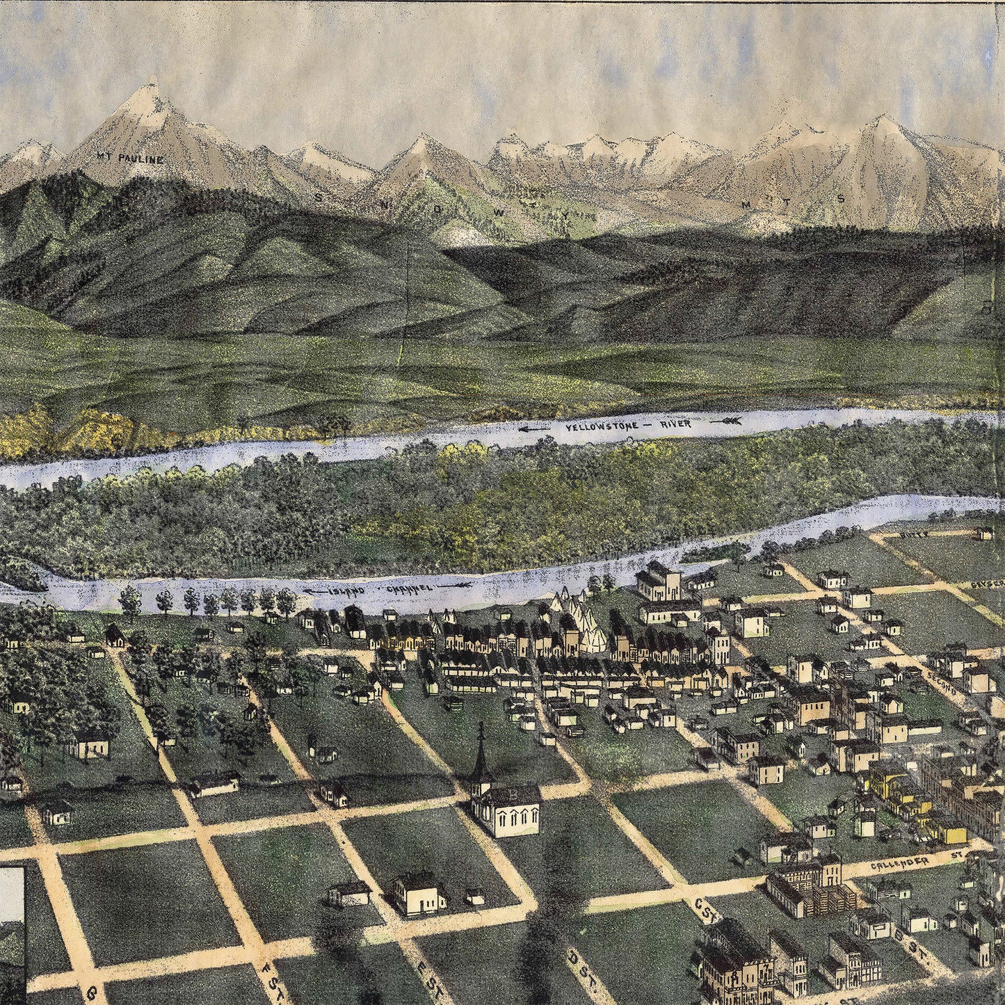 70 Livingston, Montana 1884 Vintage map,Montana vintage map,old map,map art vintage,vintage map Montana,map antique,Montana map,nautical map