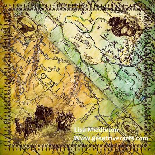 Montana/Wyoming 36x36" Charmeuse silk scarf